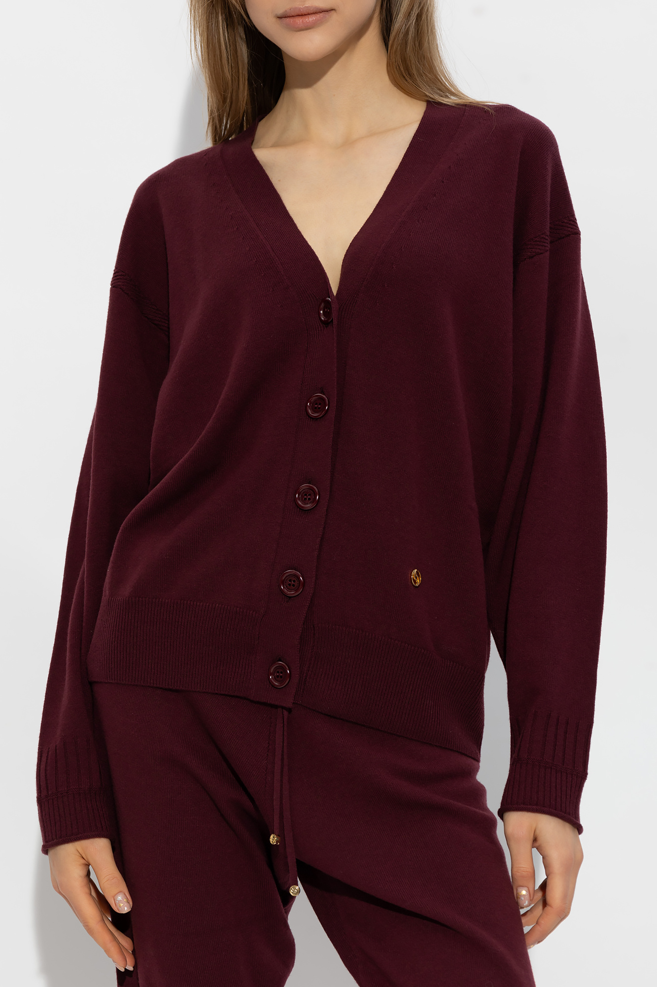 Tシャツ・カットソー STELLA McCARTNEY Burgundy Cotton Cardigan Stella McCartney Stella Mccartney Textured Cotton-knit